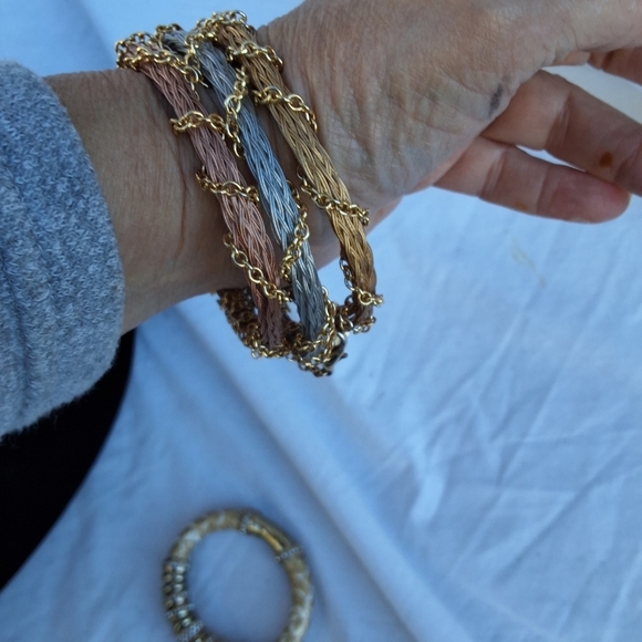 Tricolor Wire Wrapped chain branch bracelets - Picture 3 of 15